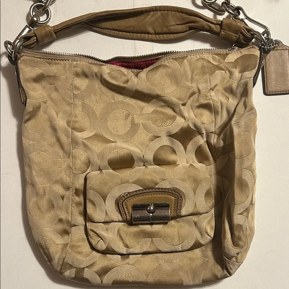 Coach Tan Signature Shoulder Bag